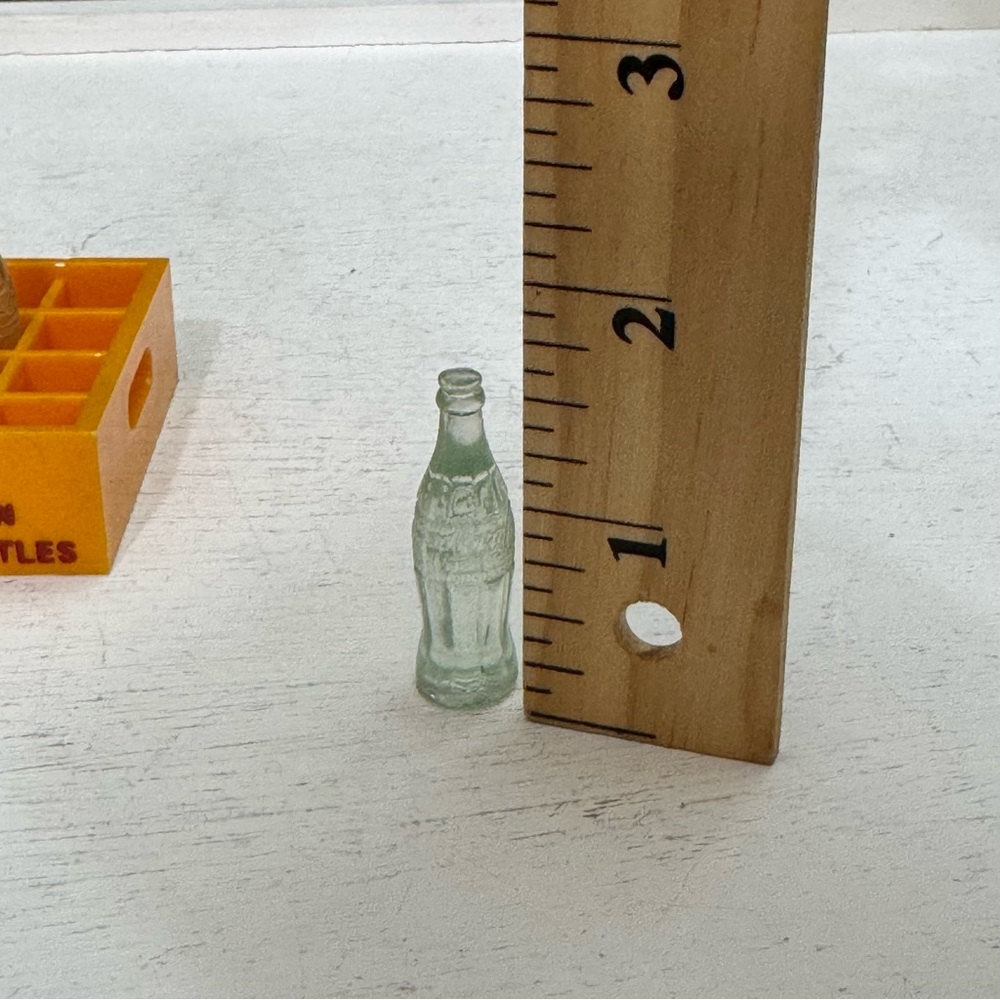 Green Miniature Glass Coca Cola Bottles In Crate - Picture 13 of 14